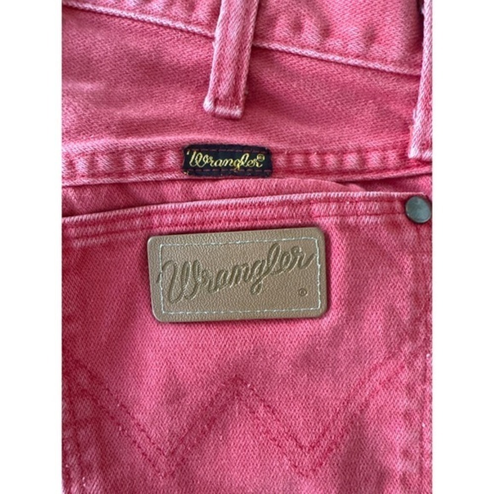 Vintage‎ Wrangler Red High Waisted Straight Leg Raw Hem Jeans 13MCHG USA Made 7